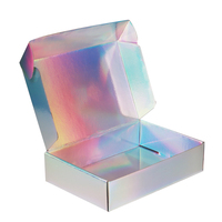 Luxuriöse Farbige Quadratische Geschenkverpackung Regenbogen-Versandtaschen Modernes Neuartiges Design Flache Wellpappe Matt Laminiert mit Prägung