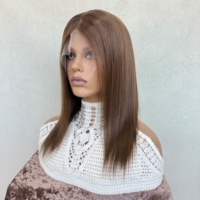 Peluca de Cabello Humano Virgen Natural con Frente de Encaje 13x4, Doble Trama, Color Marrón Oscuro, Línea de Cabello Natural