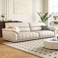 Ensembles de canapés pour salon, ensembles de canapés en cuir véritable, meubles de salon confortables, canapés modulaires modernes de luxe