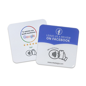 Plaques d'identification RFID en PVC acrylique époxy, Cartes de commentaires pour réseaux sociaux (Facebook, Instagram), Présentoirs carrés pour menus, Plaques de table NFC - Product Image 1