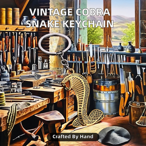 卸売 ヴィンテージ コブラ スネーク カラビナ キーホルダー 金属合金製 キーリング 毒蛇ロゴ レーザー刻印 車用ステッカー付き - Product Image 2