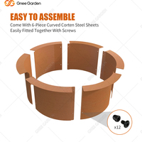 Table de foyer ronde en acier Corten de 27,5 pouces, sans fumée, pour l'extérieur, avec foyer à bois, trous pré-percés, décoration de jardin portable