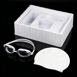 Eco-friendly Recycled <b>Plastic</b> Goggle <b>Tray</b>, Custom Size Clear Texture Packaging <b>Tray</b> for Sports Goggles - Product Image 1
