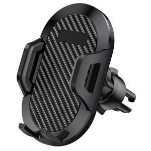 Superventas, gran oferta, soporte para teléfono móvil para coche, abrazadera Universal de fibra de carbono negra, soporte para Cable de carga, teléfono móvil para coche dos en uno - Product Image 2