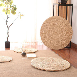 Futon en rotin tissé à la main, tapis de yoga, siège <span class=keywords><strong>rond</strong></span> en paille épaisse, <span class=keywords><strong>coussin</strong></span> de siège en paille tissée - Product Image 3