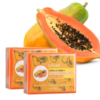 Savon artisanal OEM LKIAE 100% naturel à la papaye, vitamine C, acide kojique, blanchissant, anti-acné, pour le visage et le corps