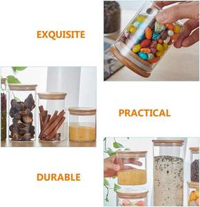 Vente en gros de pots à bougies en verre transparent blanc noir mat vides de 8 oz 10 oz 14 oz à large ouverture avec couvercle en liège en bois - Product Image 5