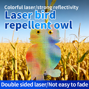 Suministros de Búhos Reflectantes Láser para Jardín, Espantapájaros Reflectante Colgante para Ahuyentar Aves y Palomas - Product Image 3