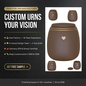 Wholesale OEM Modern Ceramic Cremation Urn with Heart Accent Matte <strong>Keepsake</strong> Jar <strong>for</strong> Human Adult Baby <strong>Ashes</strong> Handmade Memorial Urn - Product Image 1