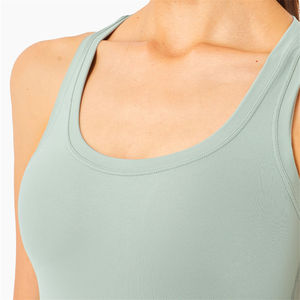Top Deportivo de Tela con Sensación de Desnudez al por Mayor, Ropa Deportiva para Fitness, Running, Yoga, Top Largo con Espalda Cruzada en Y para Mujer, Ropa de Gimnasio - Product Image 4