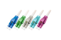 Promotion : Connecteur Fibre Optique LC UPC Magenta Multimode Duplex 2.0mm, Perte d'insertion 0.25dB pour la Production de Cordons de Brassage FTTH