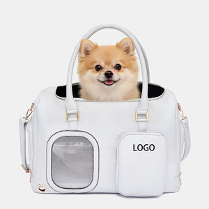 Sac de transport carré de luxe pour <span class=keywords><strong>chien</strong></span> en cuir PU, avec fermeture éclair, fenêtre supérieure en maille respirante, approuvé par les compagnies aériennes, grande capacité, chaud - Product Image 4