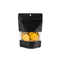 Sacs en Mylar avec fenêtre, petit Sachet noir mat à fermeture éclair, avec impression personnalisée, anti-odeur, unités