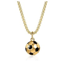 3D Fußball-Anhänger Halskette Edelstahl Fußballform Halskette Herren Sport-Thema Schmuck Fans Geschenk