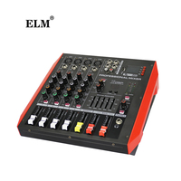 Table de mixage audio ELM ELM402D 250W 4 canaux compacte avec interface et égaliseur pour scène et karaoké