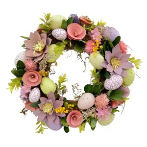 Craft Wholesale Gifts Easter Decorations Egg Craft Wreaths Decorative Flowers Wreaths And Plants Wreaths For Home Decoration