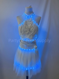Chaleco de <span class=keywords><strong>lentejuelas</strong></span> con luz LED para mujer, chaqueta ajustada brillante, cárdigan con brillo, tops brillantes para fiesta disco vaquera - Product Image 5