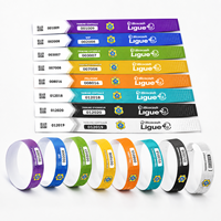Bracelet NFC en papier Dupont résistant à la déchirure et imperméable, 13,56 MHz, jetable, avec boucle adhésive pour événements et festivals