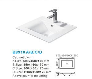 Tamaño rectangular Sanita Ry Ware Superficie sólida Lavabo CabinetBath Fin Edge Lavabo Gabinete Lavabo - Product Image 4