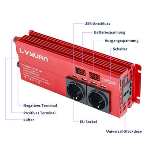 <span class=keywords><strong>LVYUAN</strong></span> Convertisseur de puissance pour voiture 2000W <span class=keywords><strong>1000W</strong></span> Convertisseur 12V DC à 110V/220V AC avec 4 ports USB et LCD pour le chargement du véhicule - Product Image 2