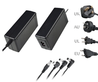 Adaptateur secteur de bureau 48W 12V 4A avec prise US/EU/UK/AU pour ordinateur portable, LED, CCTV, électronique industrielle, certifié CE FCC RoHS, OEM disponible