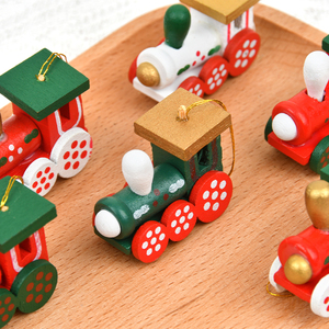 Train en bois de dessin animé pour enfants, jouet de bureau, décoration de Noël, peint, pour comptoir ou fenêtre, cadeau idéal, vente en gros directe d'usine - Product Image 6