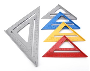 Alat persegi tukang kayu 12 inci, penggaris segitiga pertukangan kayu aluminium persegi dengan sudut cepat dapat disesuaikan - Product Image 1