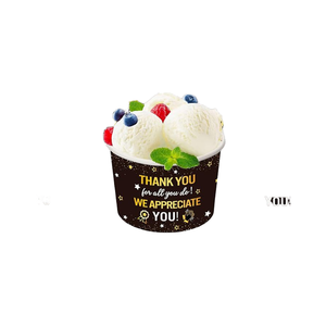 Lot de 50 bols à dessert à glace jetables à paroi unique de 8oz, noir et or, gobelets à biscuits et collations, bol à soupe en papier - Product Image 2