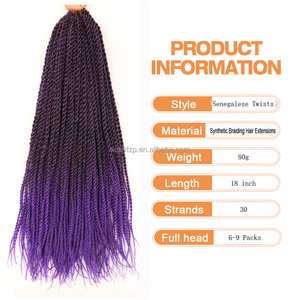 <span class=keywords><strong>Tresses</strong></span> sénégalaises pré-bouclées fines de 14, 18 et 22 pouces, cheveux à crocheter, extensions de cheveux à tresser - Product Image 4