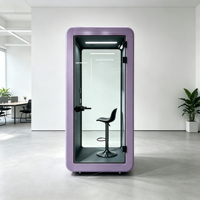 Pod Kantor Kedap Suara dari Kaca Tempered, Booth Telepon Akustik yang Dapat Dipindahkan untuk Studio Rekaman, Negosiasi, dan Rapat