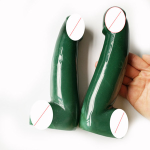 녹색 aventurine yoni 치유 비취 도매 보석 마사지 롤러 17cm 딜도 섹스 토이 - Product Image 3