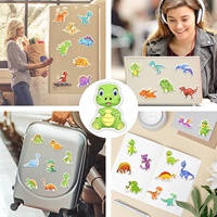 Autocollants de dinosaures pour enfants, autocollants en vinyle imperméables pour bouteilles d'eau, ordinateurs portables, cadeaux de fête, cadeaux d'anniversaire