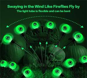 Luci colorate per il bulbo oculare di Halloween IP65 decorazione solare del giardino per esterni con <span class=keywords><strong>altalena</strong></span> del prato - Product Image 4