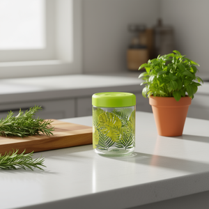 Frasco de Vidrio Verde Excelsa con Follaje 10x13,5x10 cm, Botella y Frasco de Almacenamiento - Product Image 3