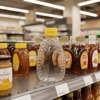 Botella Transparente de Plástico para Miel, Grado Alimenticio, Pequeña, Dispensador de Jarabe, Envase al por Mayor