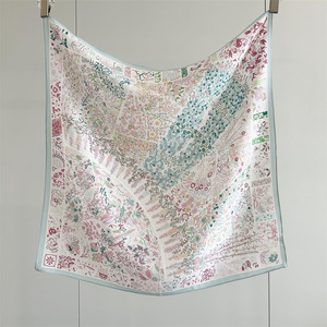 Écharpe en soie de qualité supérieure de style européen, 100% soie double crêpe de Chine, col carré, 65*65cm, écharpe en soie <span class=keywords><strong>CDC</strong></span> à pois - Product Image 3