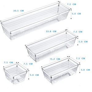 14pack multifunzione desktop accessori da bagno classificazione cucina in plastica trasparente per cassettiere <span class=keywords><strong>organizer</strong></span> - Product Image 2