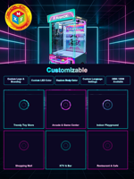 KranOK Machine à griffes néon personnalisée OEM avec éclairage LED, jeu d'arcade à monnayeur, jeu de griffes à prix, vente en gros