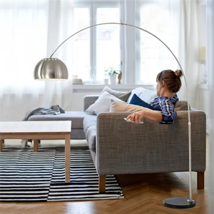 Châu Âu thiết kế hiện đại thép không gỉ LED Đèn sàn có thể điều chỉnh E27 cơ sở kim loại bóng râm cho khách sạn phòng khách - Product Image 4