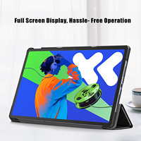 Magnet ramping lipat tiga Folio berdiri PU kulit casing Tablet PENUTUP UNTUK Lenovo Tab P12 12.7/Xiaoxin Pad Pro 12.7 2025