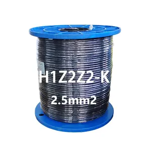 Cable solar H1Z2Z2 K 2, 5 mm2 Estándar europeo LSZH Clase 5 Conductor de cobre estañado flexible Cable solar fotovoltaico Cable de panel solar