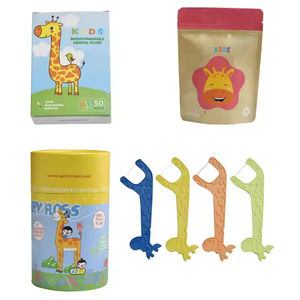 Flussi dentali monouso ecologici per bambini, divertenti, di bambù al fluoro aromatizzato agli animali, plettri biodegradabili a base vegetale - Product Image 4