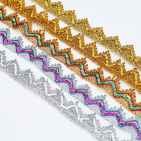 Rubans tissés La003 Or et Argent, base colorée, à sequins triangulaires, pour costumes de danse, garnitures de 4 cm, accessoires, fourniture d'usine