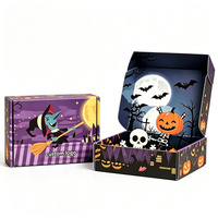 Boîtes cadeaux pliantes personnalisées pour Halloween en gros, boîtes d'expédition en carton ondulé imprimées pour bonbons et cadeaux de fête