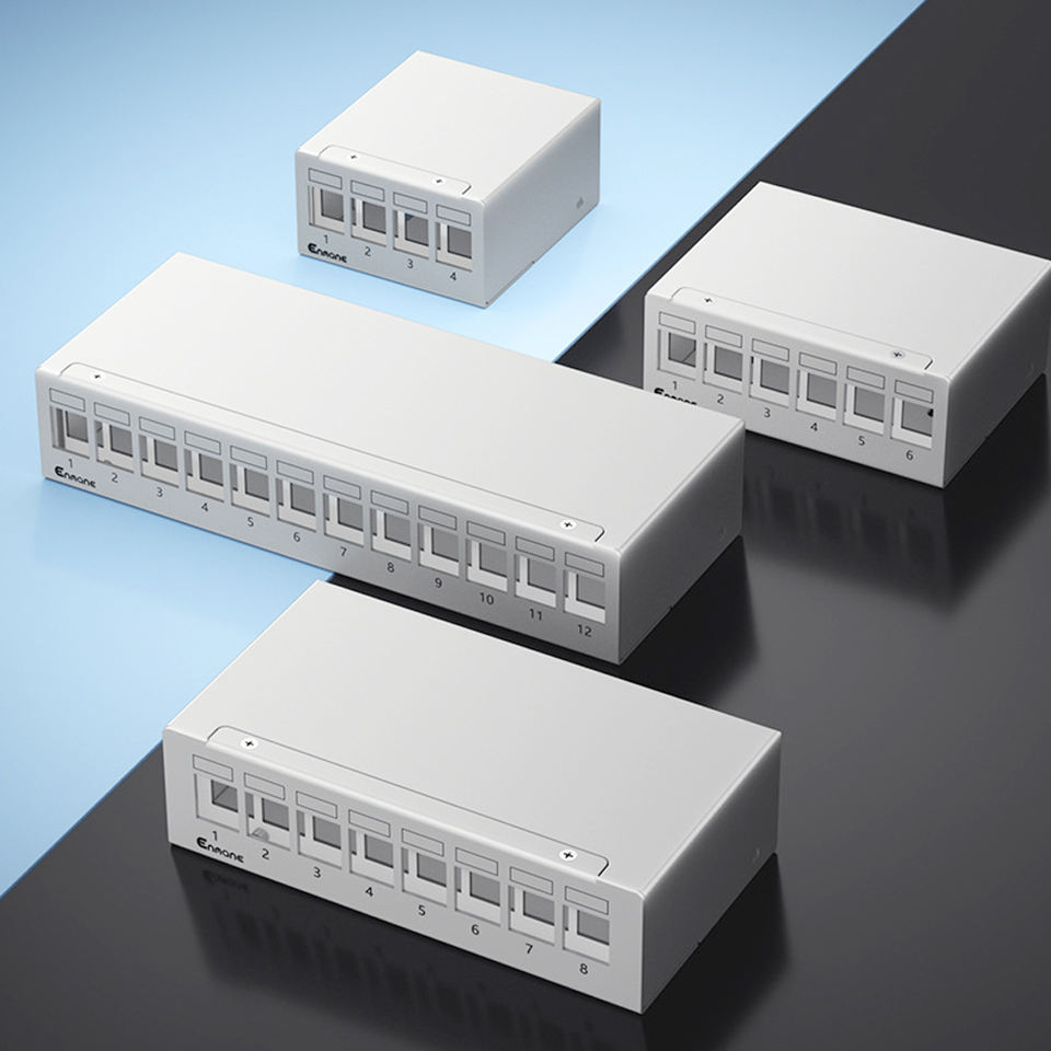 1U STP Network Keystone Patch Panel Blank Surface Mount Network Box ...