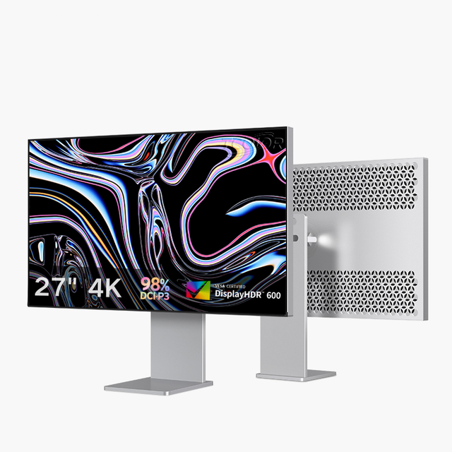 TCOLOR Aluminum 4K Monitor 27 Inch UHD HDR400 IPS Panel With PD95W USB-C Port Support VESA Mount Speaker for Creative Office