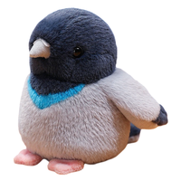 Ornements d'oiseaux en fourrure courte et douce, moineau blanc moelleux et pigeon en peluche à col brodé, jouet décoratif pour table de chambre