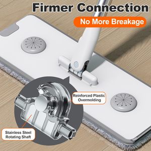 Rectangle Steel <b>Plastic</b> Basket Flat Floor Mop Bucket Set Hands-Free High Durability <b>Sliding</b> Wringing Microfiber Cleaning System - Product Image 3