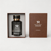 Flacon de parfum en verre ambré/givré personnalisable avec logo, 30 ml, 50 ml, flacon de parfum vide de luxe, boîte cadeau personnalisable