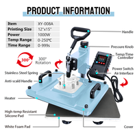 Baiyin 8 en 1 Combo presse Machine presse chaleur Machine pour T-shirt/tasse/plaque Machine pour Sublimation